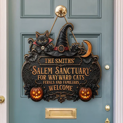 Salem Sanctuary For Wayward Cats Ferals - Personalized Custom Shaped Wood Sign