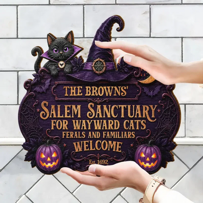Salem Sanctuary For Wayward Cats Ferals - Personalized Custom Shaped Wood Sign
