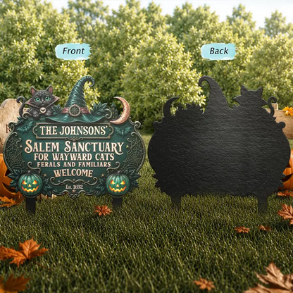 Salem Sanctuary For Wayward Cats Ferals - Personalized Metal Garden Stake