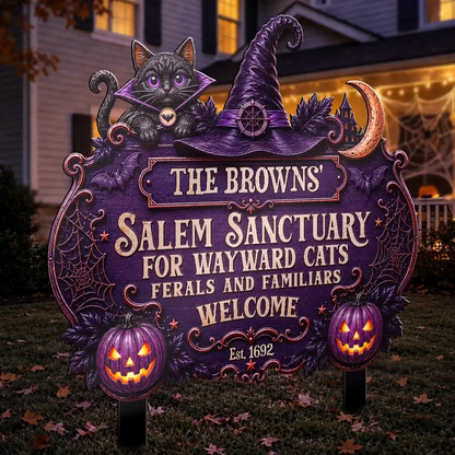 Salem Sanctuary For Wayward Cats Ferals - Personalized Metal Garden Stake