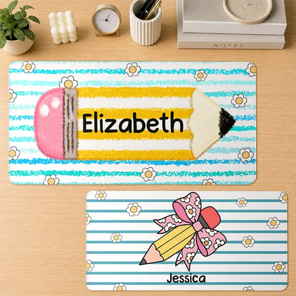 Teacher Classroom Theme - Personalized Leather Desk Mat