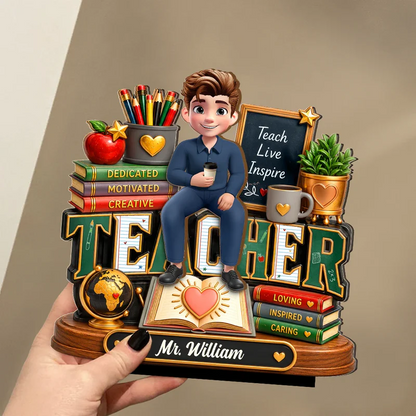 Teacher Is Dedicated Motivated And Loving - Personalized Custom Wooden Plaque