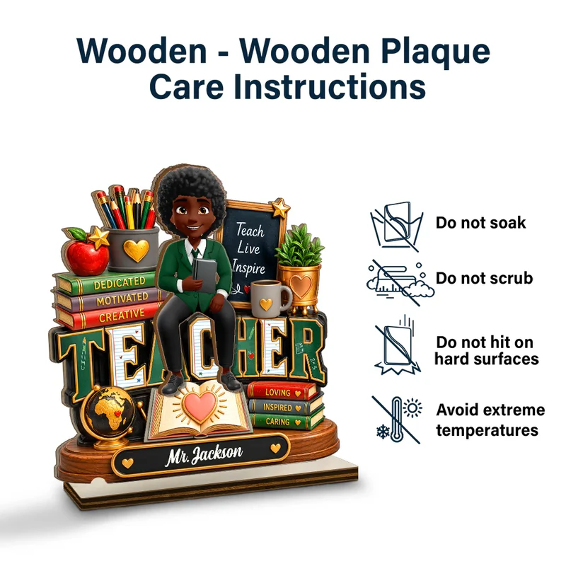 Teacher Is Dedicated Motivated And Loving - Personalized Custom Wooden Plaque