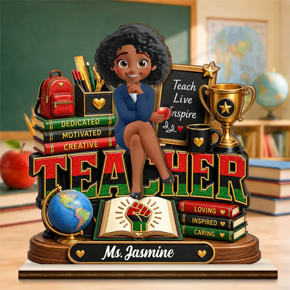Teacher Is Dedicated Motivated And Loving - Personalized Custom Wooden Plaque