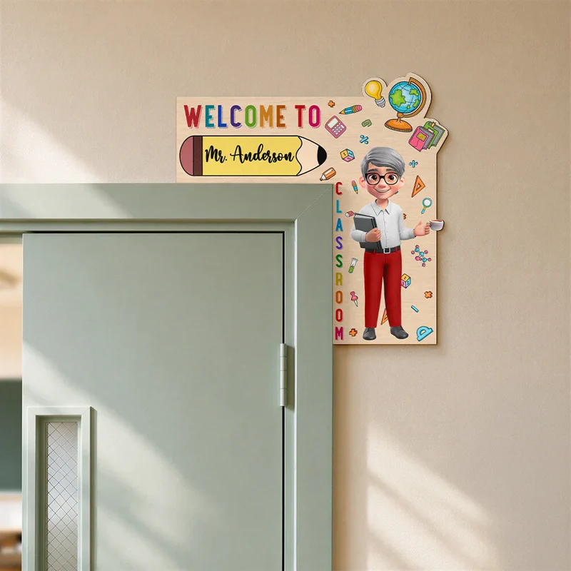 Teacher Welcome To My Class Back To School - Personalized Door Corner Wood Sign