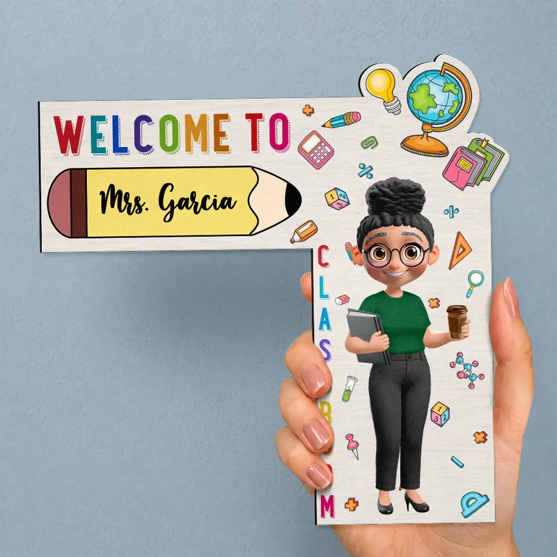 Teacher Welcome To My Class Back To School - Personalized Door Corner Wood Sign