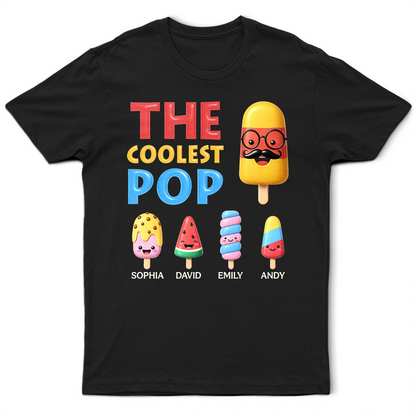The Coolest Pop Grandpa Dad - Personalized T Shirt