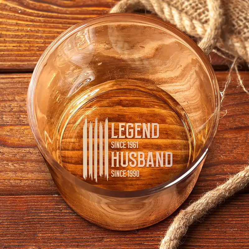 The Original Legend Legend Husband Daddy Grandpa - Personalized Engraved Whiskey Glass