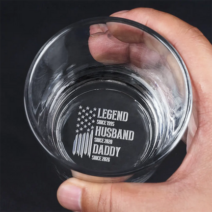 The Original Legend Legend Husband Daddy Grandpa - Personalized Engraved Whiskey Glass