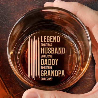 The Original Legend Legend Husband Daddy Grandpa - Personalized Engraved Whiskey Glass