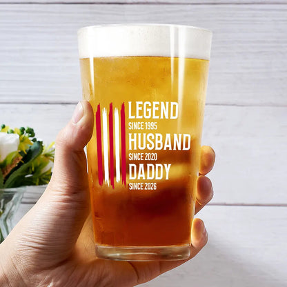 The Original Legend Legend Husband Daddy Grandpa - Personalized Beer Glass
