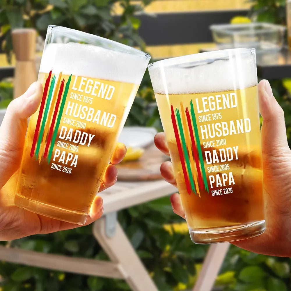 The Original Legend Legend Husband Daddy Grandpa - Personalized Beer Glass