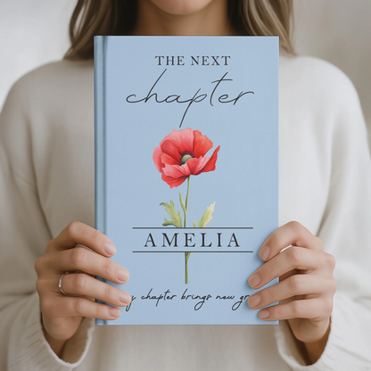 The Next Chapter Journal Custom Name Flower - Personalized Journal