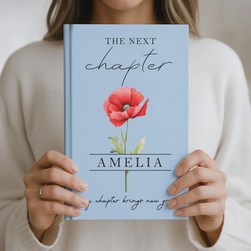 The Next Chapter Journal Custom Name Flower - Personalized Journal