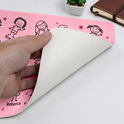 This Daddy Belongs To - Personalized Leather Desk Mat