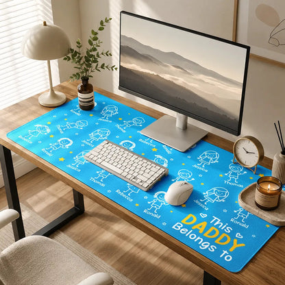 This Daddy Belongs To - Personalized Leather Desk Mat