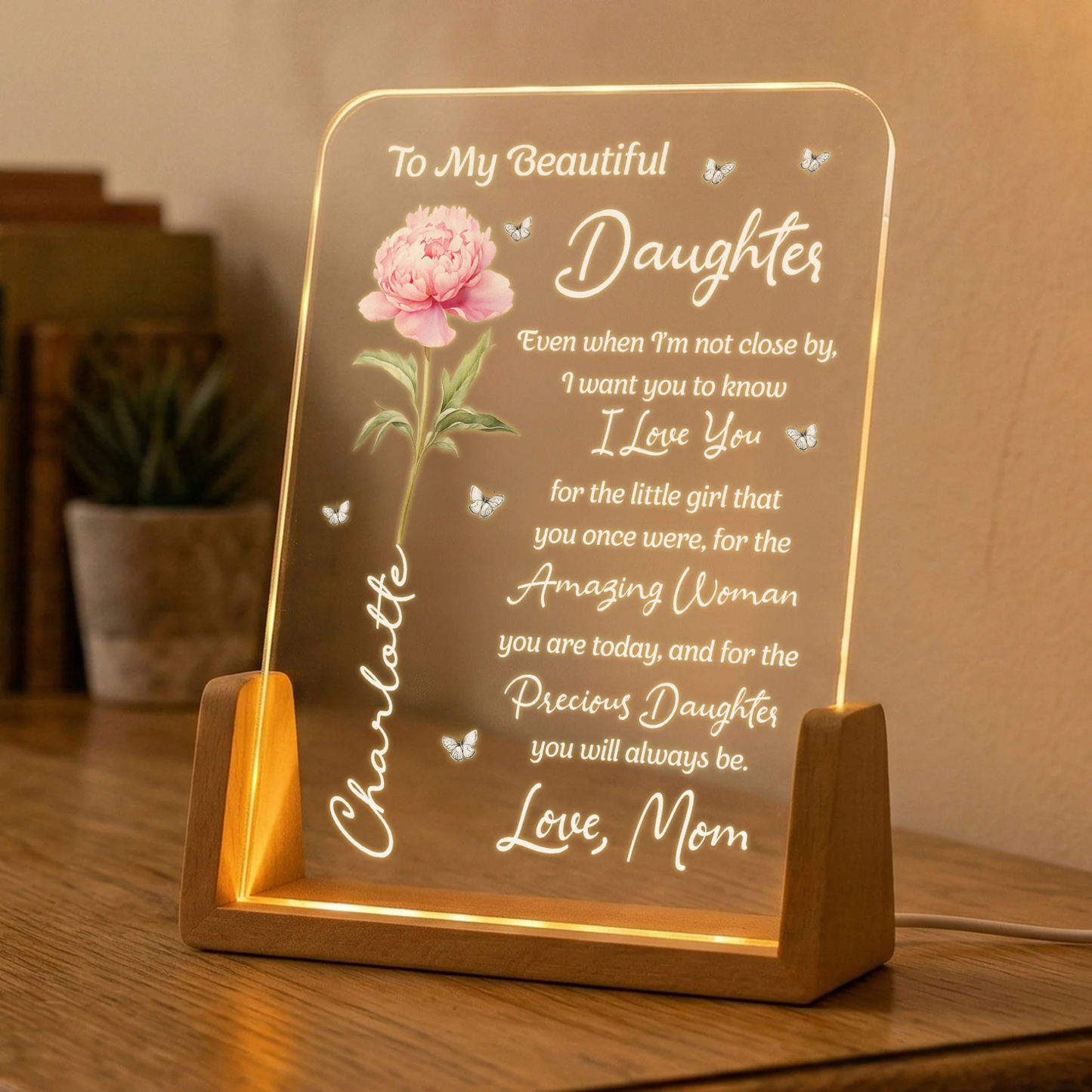 To My Daughter From Mom, Dad - Sentimental Gift, Keepsake Gift - Personalized Night Light