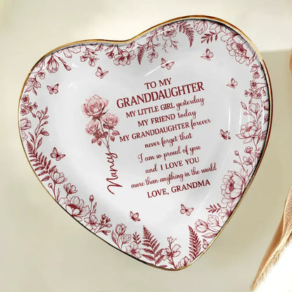 Toile Birth Flower My Daughter Forever - Personalized Ring Dish