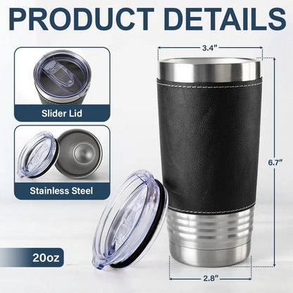 Custom Photo Classic Car Limited Edition - Personalized Leather Tumbler