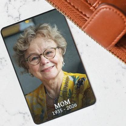 Custom Photo Memorial My Mind Still Talks To You - Personalized Aluminum Wallet Card