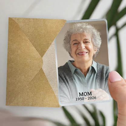 Custom Photo Memorial My Mind Still Talks To You - Personalized Aluminum Wallet Card