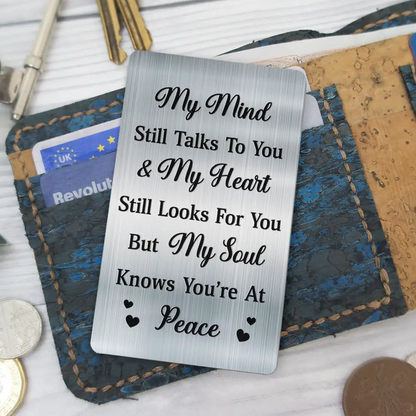 Custom Photo Memorial My Mind Still Talks To You - Personalized Aluminum Wallet Card