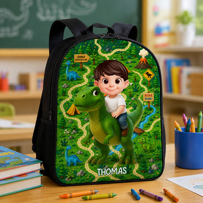 Dinosaur Adventure for Boys Girls - Personalized Backpack - Back to School Backpack for Kids