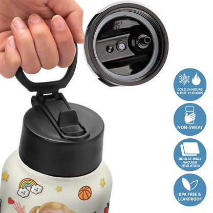 Watch Out Kindergarten Here I Come 3D Effect Kids - Personalized Kids Water Bottle