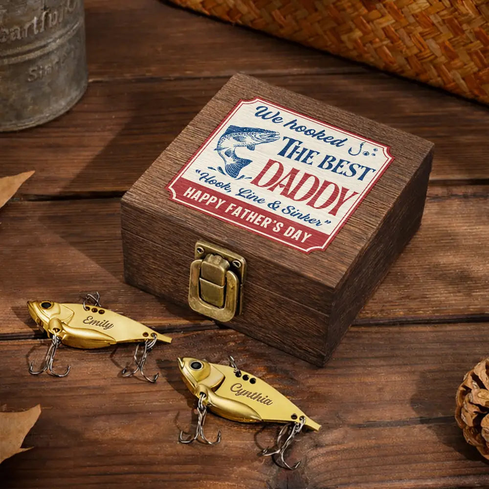 We Hooked The Best Dad Grandpa - Personalized Metal Fish Lure Set