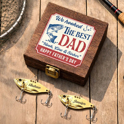 We Hooked The Best Dad Grandpa - Personalized Metal Fish Lure Set