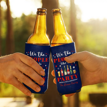 We The People Like To Party US 250Th Anniversary - Personalized Can Cooler Sleeve