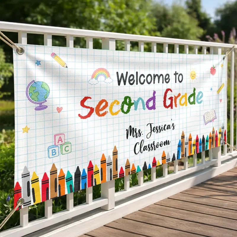 Welcome To Kindergarten Back To School - Personalized Horizontal Banner