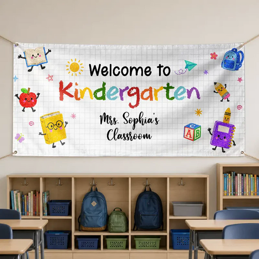Welcome To Kindergarten Back To School - Personalized Horizontal Banner