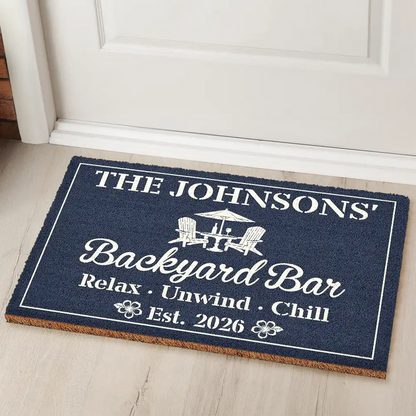 Welcome To Our Poolside Paradise - Personalized Coconut Doormat