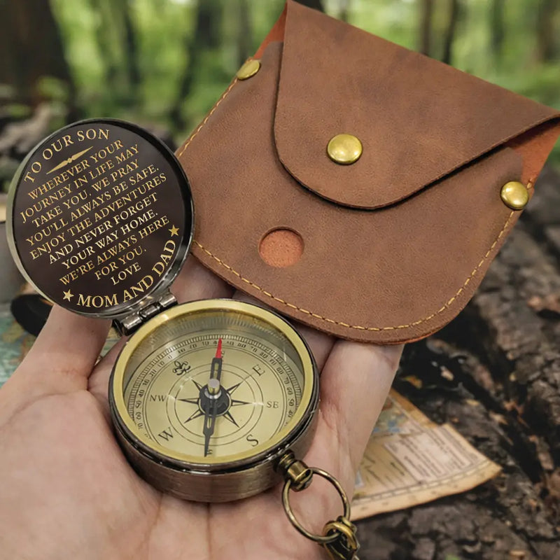 Wherever Your Journey In Life - Personalized Engraved Brass Compass