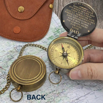 Wherever Your Journey In Life - Personalized Engraved Brass Compass