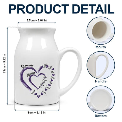 Mom Grandma Sweethearts - Personalized Ceramic Flower Vase