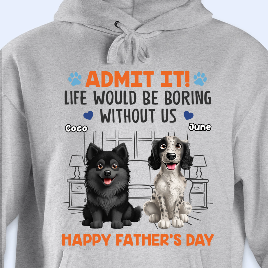 Custom Unisex T-shirt, Premium T-shirt, Hoodie - Personalized Father's Day Gifts For Dog Cat Lovers, Dog Dad And Mom, Cat Owners - Happiness Comes With Four Paws