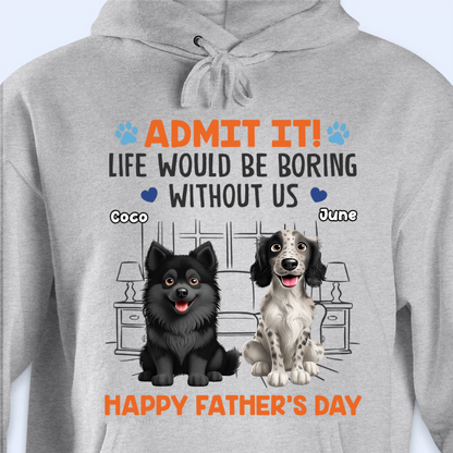 Custom Unisex T-shirt, Premium T-shirt, Hoodie - Personalized Father's Day Gifts For Dog Cat Lovers, Dog Dad And Mom, Cat Owners - Happiness Comes With Four Paws