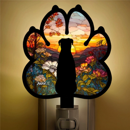 Forever In My Heart - Memorial Personalized Custom Wood And Acrylic Night Light - Sympathy Gift For Pet Owners, Pet Lovers