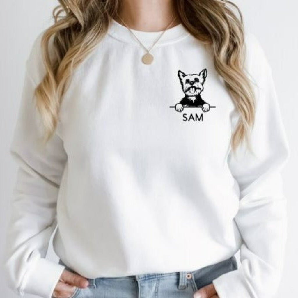 Personalized Dog Face Sweatshirt, Dog Shirt, Custom Dog Name Tee, Personalized Dog Shirt, Dog Lovers, Dog Dad, Dog Mama