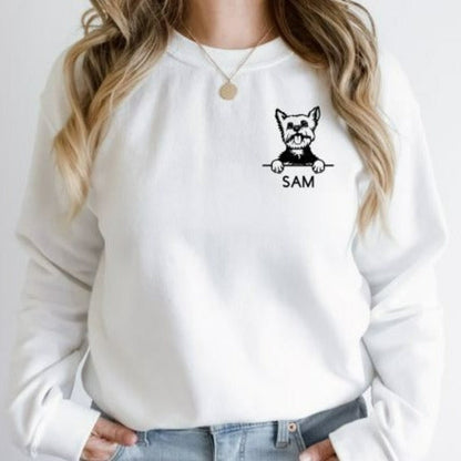 Personalized Dog Face Sweatshirt, Dog Shirt, Custom Dog Name Tee, Personalized Dog Shirt, Dog Lovers, Dog Dad, Dog Mama