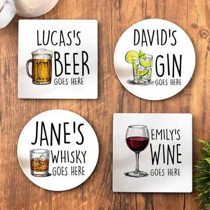 Your Drink Here - Personalized Ceramic Coaster