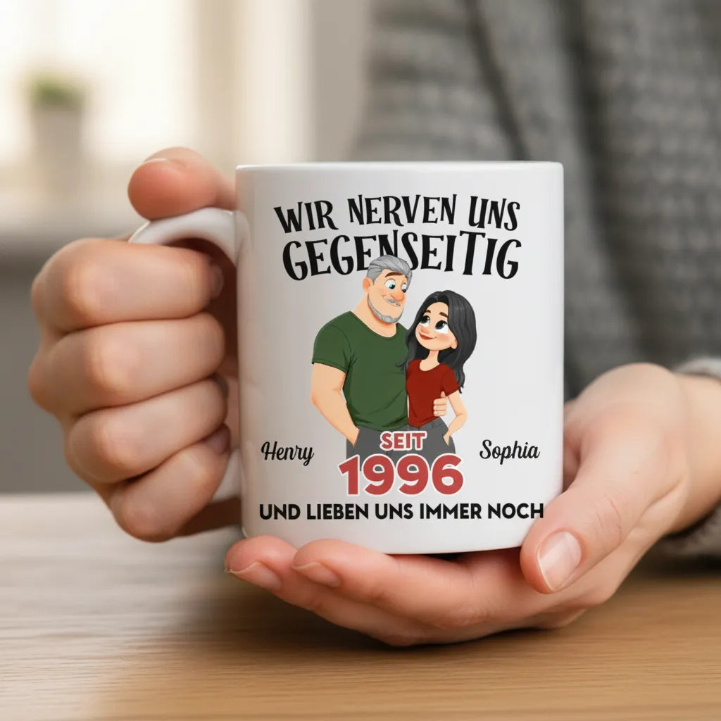 Personalisierte Tasse – Geschenk für Paar – Wir Nerven Uns Gegenseitig