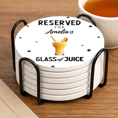 Reserved For Your Cup Of Drink 3D Effect Bestie Family - Personalized Ceramic Coaster