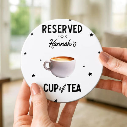 Reserved For Your Cup Of Drink 3D Effect Bestie Family - Personalized Ceramic Coaster