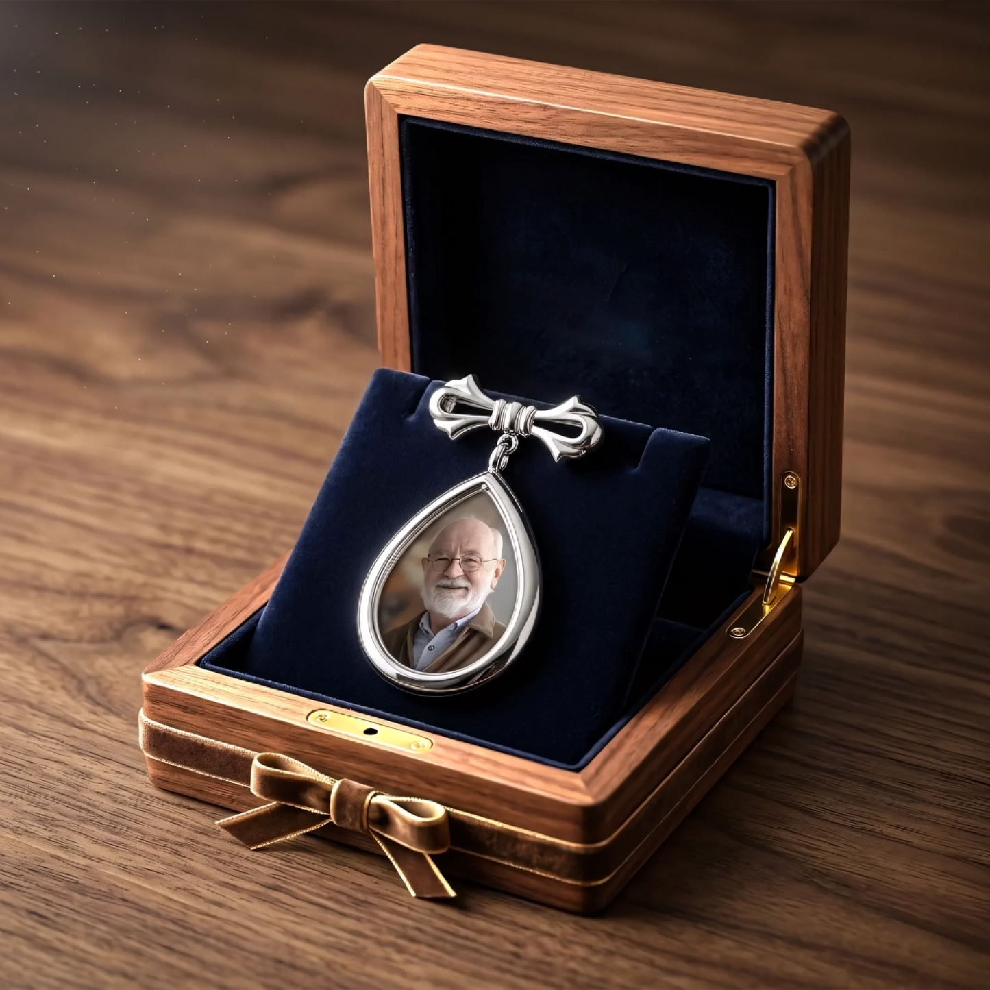 Custom Photo Teardrop Pin - Personalized Memorial Sympathy Graduation Gifts For Him, Her - Walking With You Today And Always