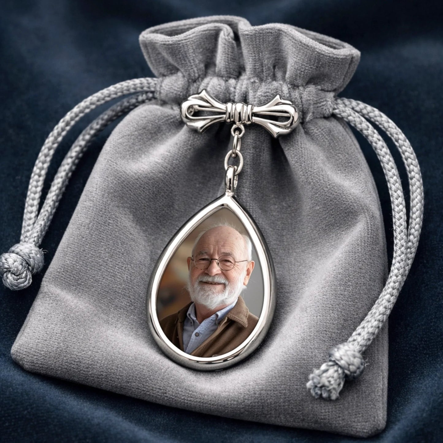 Custom Photo Teardrop Pin - Personalized Memorial Sympathy Graduation Gifts For Him, Her - Walking With You Today And Always