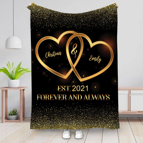 Couple - Forever And Always - Personalized Blanket