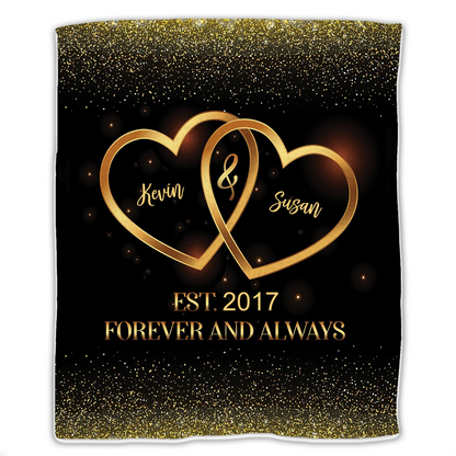 Couple - Forever And Always - Personalized Blanket